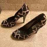 Steve Madden Giraffe pattern peep toe heels
