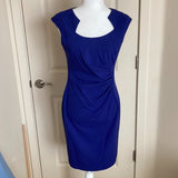 DanaBuchman Royal Cobalt Blue Pleated Sheath Dress