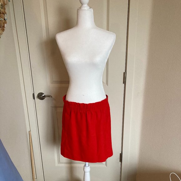 J. Crew Red Sidewalk High Waisted Mini Skirt
