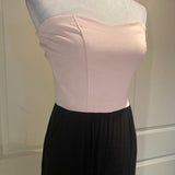 HAVE Strapless Colorblock Jumpsuit in Blush Pink/Black - has pockets!