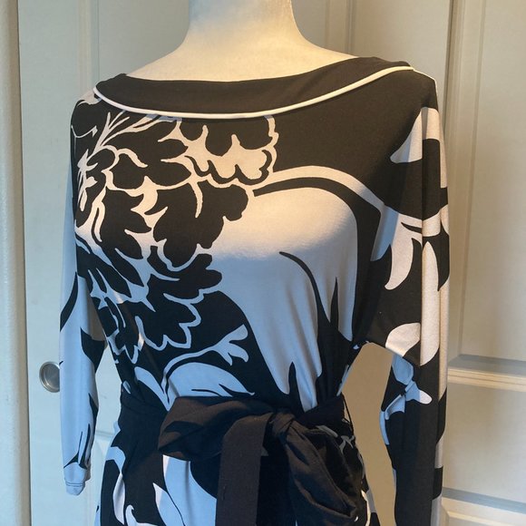 WHBM 3/4 Sleeve Boatneck Tunic Pullover Shirtdress