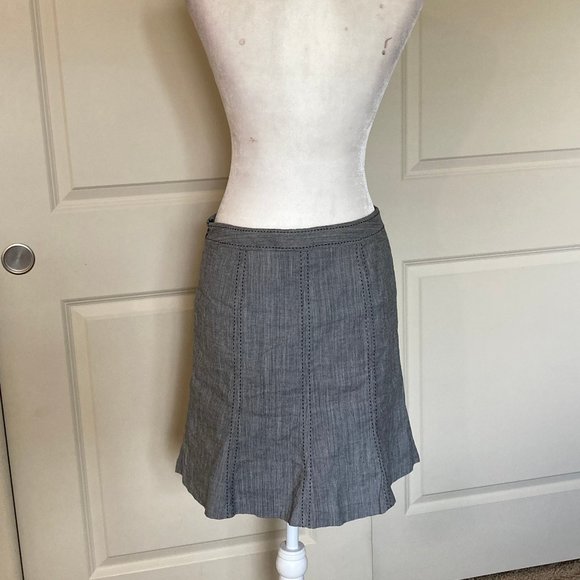 WHMB Gray Flounce Mini Skirt w/ side zip