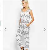 Vila Sleeveless Zig Zag Printed VITOKYO JUMPSUIT