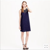 J. Crew Navy Laser Cut Floral Shift Dress