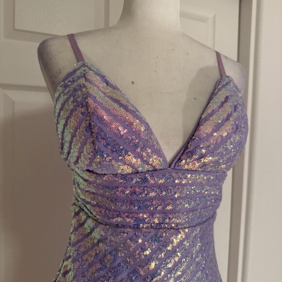 NWT Privy Light Purple Lavender Sequin Sparkle Mini Dress