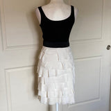 The Limited Cascade Ruffle Midi Dress black & whit