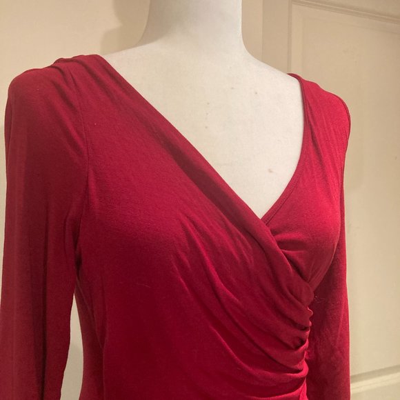 The Limited faux-wrap dress in wine-red