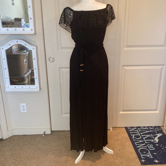 Apt. 9 Off-the-Shoulder Lace Maxi Dress in Black