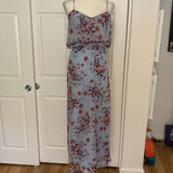 Princess Vera Wang Blue Floral Popover Maxi Dress