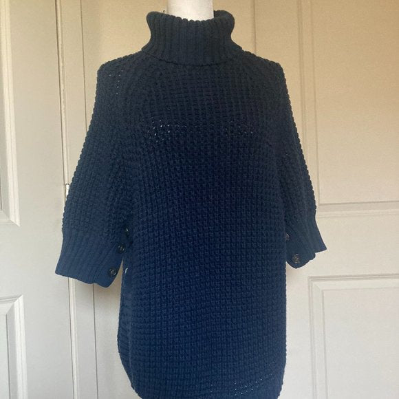 J. Crew Chunky Knit Turtleneck in Navy