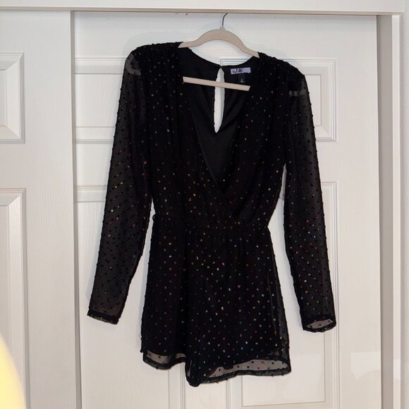NWT Vylette Rainbow Dot Romper