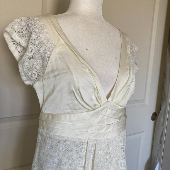 NWT BCBGeneration Cap Sleeve Lace Dress in Ivory