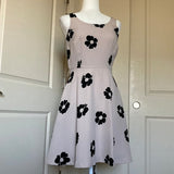 Lauren Conrad Beige/Tan Dress Black Floral Pattern