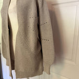 Aritzia Wilfred Darcey Open Cardigan Sweater in Beige Tan Khaki Nude