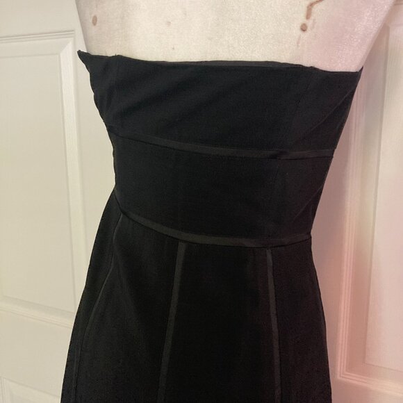 Ann Taylor Strapless A-Line Black Cocktail Dress