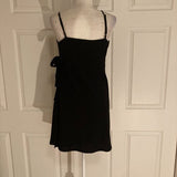 Soprano Black Glitter Knit Shimmer Strappy Wrap Dress