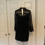 En Creme for VICI black crochet long-sleeve mini dress