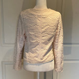 Forever 21 Cream Ivory White Creme Lace Moto-Style zip Jacket