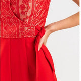 NWT Mi Ami by Francesca's Venice Strapless Lace-Bodice Jumpsuit