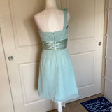 Bill Levkoff Mint One-Shoulder Dress