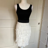 The Limited Cascade Ruffle Midi Dress black & whit