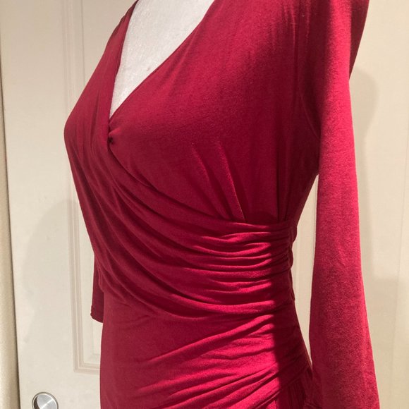 The Limited faux-wrap dress in wine-red