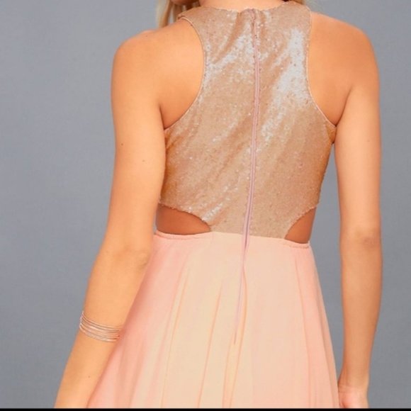 Lulus Sequin Cutout Skater Dress size S