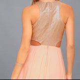 Lulus Sequin Cutout Skater Dress size S