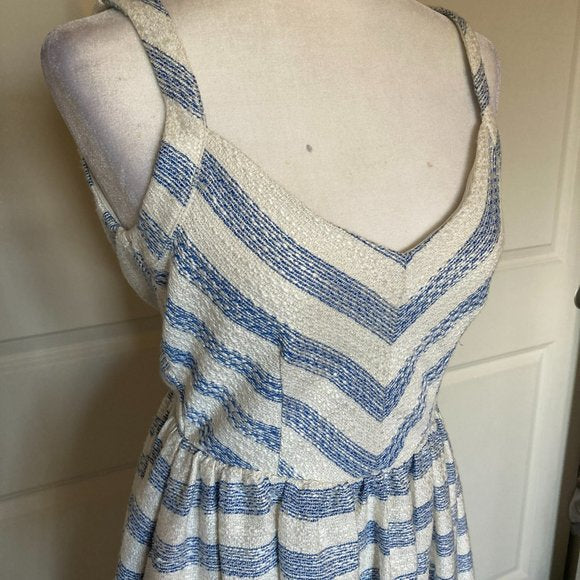 Line & Dot Kelly Dress in Sky Stripe Open Back