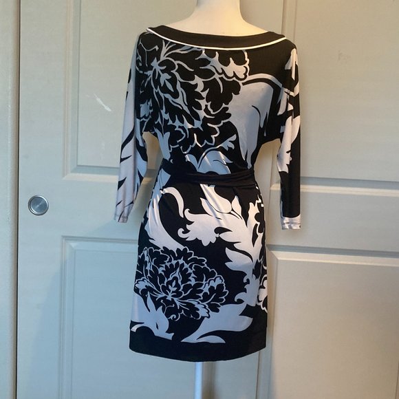 WHBM 3/4 Sleeve Boatneck Tunic Pullover Shirtdress