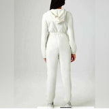 NWT Forever 21 Hooded Velour Casual Jumpsuit in White