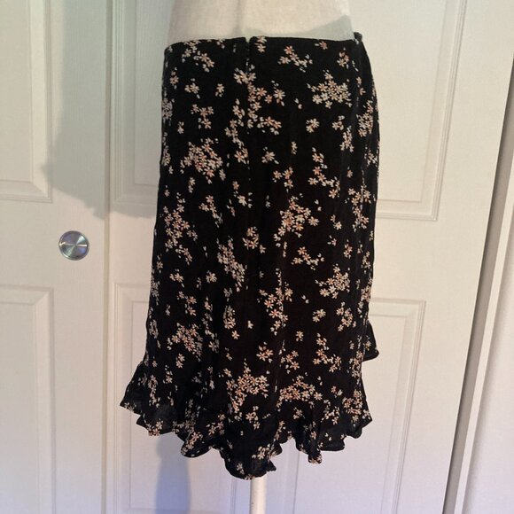 Abercrombie & Fitch Ruffle Hem Miniskirt - Black Floral
