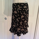 Abercrombie & Fitch Ruffle Hem Miniskirt - Black Floral