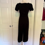 Honey and Rosie Black Shortsleeve Sweetheart Neck Cropped Jumpsuit
