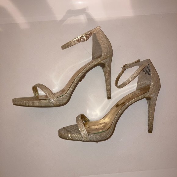 J. Lo Cozette Sparkle Heel Ankle Strap Stilettos