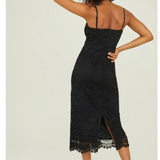 NWT Altar'd State Flora Crochet Midi Dress in Black