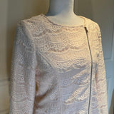 Forever 21 Cream Ivory White Creme Lace Moto-Style zip Jacket