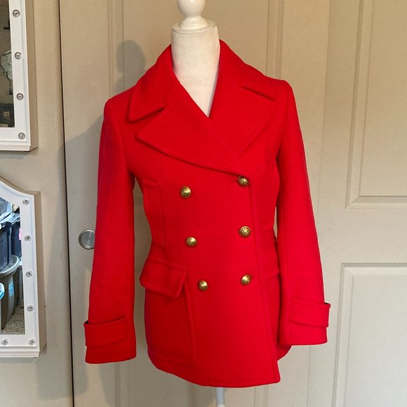 J. Crew Stadium Cloth Majesty Peacoat
