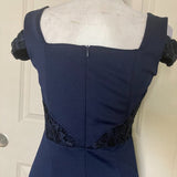 NWT - Enfocus Studios Navy Blue Cold Shoulder Hi-Lo Midi Dress