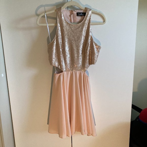Lulus Sequin Cutout Skater Dress size S