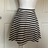 Greylin (Anthropologie) Knit Navy Blue & Cream Striped Skater Skirt Size 0
