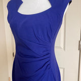 DanaBuchman Royal Cobalt Blue Pleated Sheath Dress