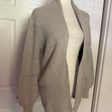 Aritzia Wilfred Darcey Open Cardigan Sweater in Beige Tan Khaki Nude