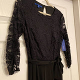 NWT Apt. 9® Lace-Bodice 3/4 Sleeve Jumpsuit in Black Lace