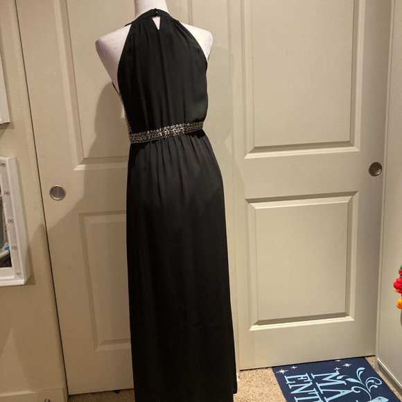 Anthropologie THML Kahmeelah Black Embroidered Maxi Dress Sz S
