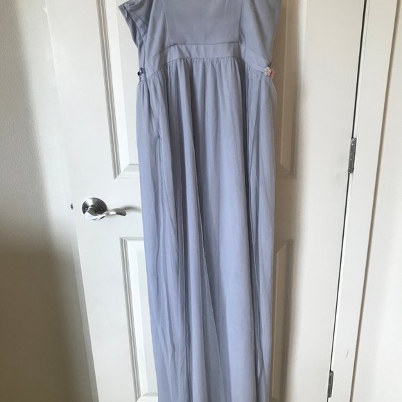 Lauren Conrad Strapless Blue Tulle Maxi Dress Sz 6