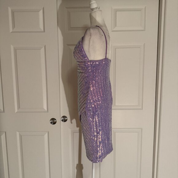 NWT Privy Light Purple Lavender Sequin Sparkle Mini Dress