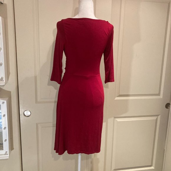 The Limited faux-wrap dress in wine-red