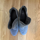 VINCE CAMUTO Francia Granite Peak Gray Suede Ankle Booties