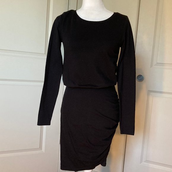Leith Long Sleeve Casual Black Bodycon Dress